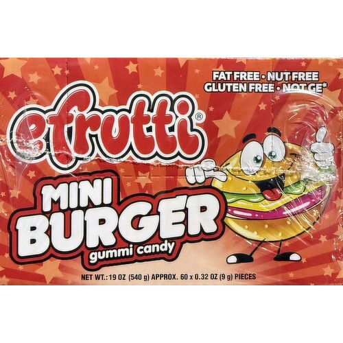 Efrutti Gummi Candy, Mini Burger